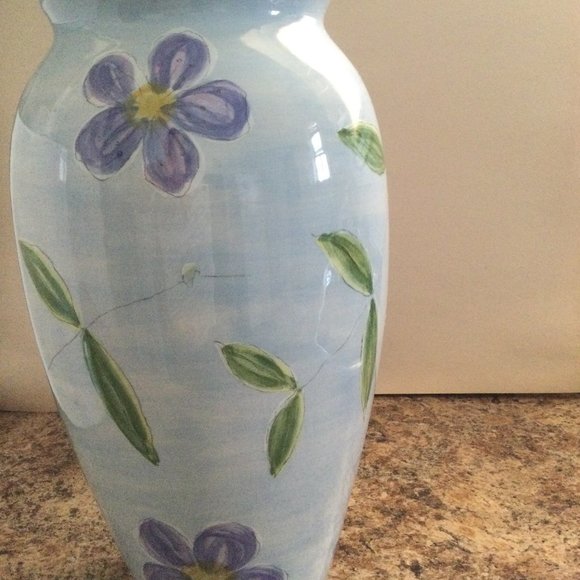 Big 13" porcelain vase made in Portugal flower & leaf decorative beautiful - Picture 1 of 6